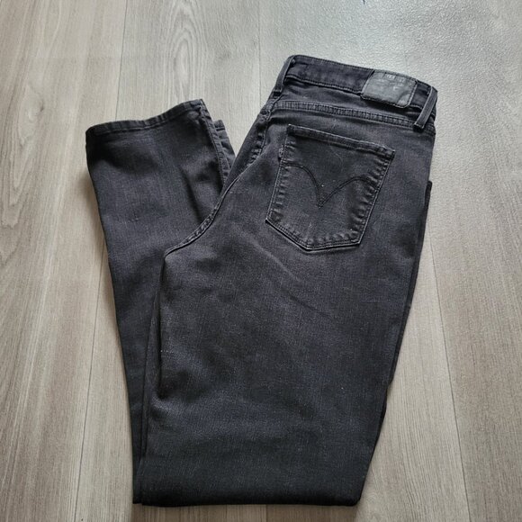 Levis Black Classic Mid Rise Skinny Jeans Size 16 - Picture 1 of 5